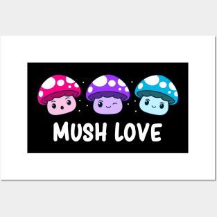 Androgynous Pride Flag Lgbtqia Cute Kawaii Mushroom Posters and Art